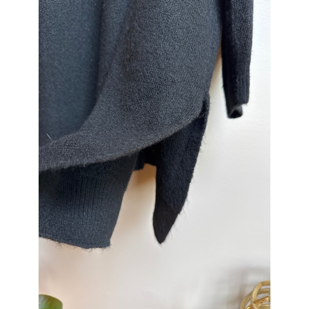 HM Black Oversized Turtleneck Sweater Dress XL Long Sleeve Soft Knit High Low - Picture 5 of 9